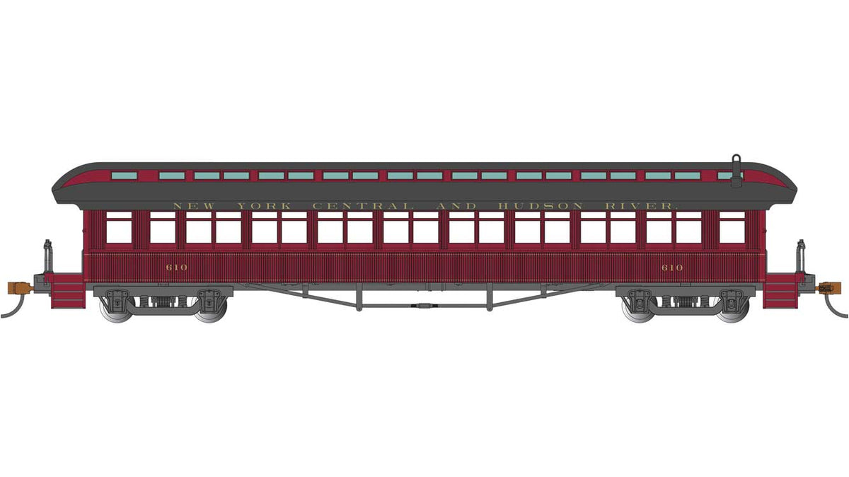 1900s-Era 60' Passenger Car - Ready to Run -- New York Central & Hudson River #610