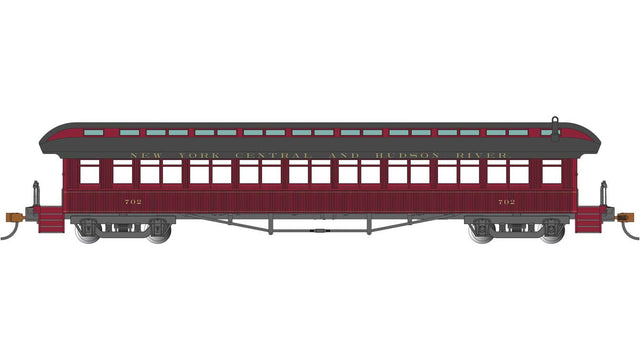 1900s-Era 60' Passenger Car - Ready to Run -- New York Central & Hudson River #702