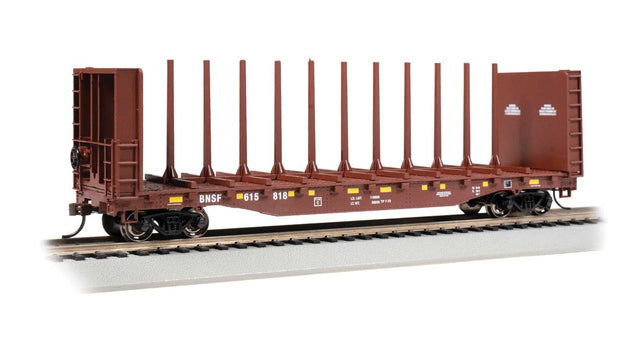 52' Centerbeam Bulkhead Flatcar - Ready to Run -- BNSF Railway #615818 (Boxcar Red)