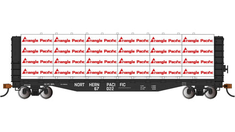 52' Open Centerbeam Flatcar with Lumber Load - Ready to Run -- Northern Pacific #67022 (black)