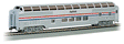 Budd 85' Full-Length Dome w/Lights - Ready to Run - Silver Series(R) -- Amtrak (Phase III, Equal red & blue Stripes)