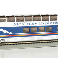 Colorado Railcar 89' Full-Dome - Ready to Run - Silver Series(R) -- McKinley Explorer #1054 "Eklutna" A Car (Blue, silver, red)