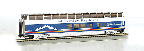Colorado Railcar 89' Full-Dome - Ready to Run - Silver Series(R) -- McKinley Explorer #1054 "Eklutna" A Car (Blue, silver, red)-1