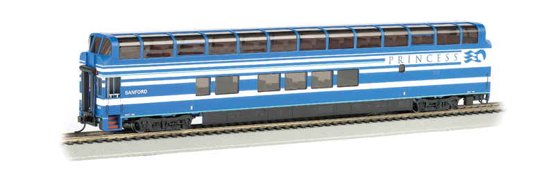 Colorado Railcar 89' Full-Dome - Ready to Run - Silver Series(R) -- Denali Princess "Sanford" A Car (Blue, white)-1