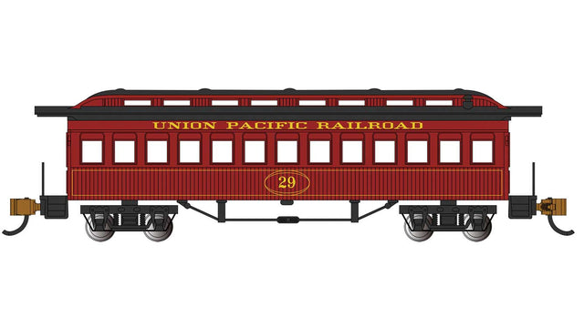 Old-Time Wood Coach - Ready to Run -- Union Pacific #29 (red, yellow)