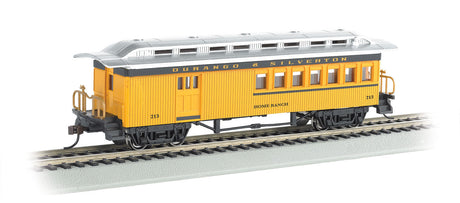 1860 - 1880 Wood Combine - Ready to Run - Silver Series(R) -- Durango & Silverton #213 "Home Ranch" (yellow, black, silver)-2
