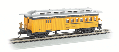 1860 - 1880 Wood Combine - Ready to Run - Silver Series(R) -- Durango & Silverton #213 "Home Ranch" (yellow, black, silver)-1
