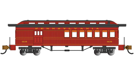 Old-Time Wood Combine - Ready to Run -- Pennsylvania Railroad #4639 (red, black)