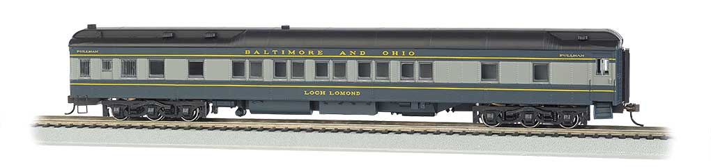 80' Heavyweight Pullman Sleeper w/LED Lighting - Ready to Run -- Baltimore & Ohio (blue, gray, black)