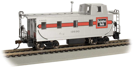 Slanted Offset-Cupola Caboose - Ready to Run -- Chicago, Burlington & Quincy #13530 (silver, red)
