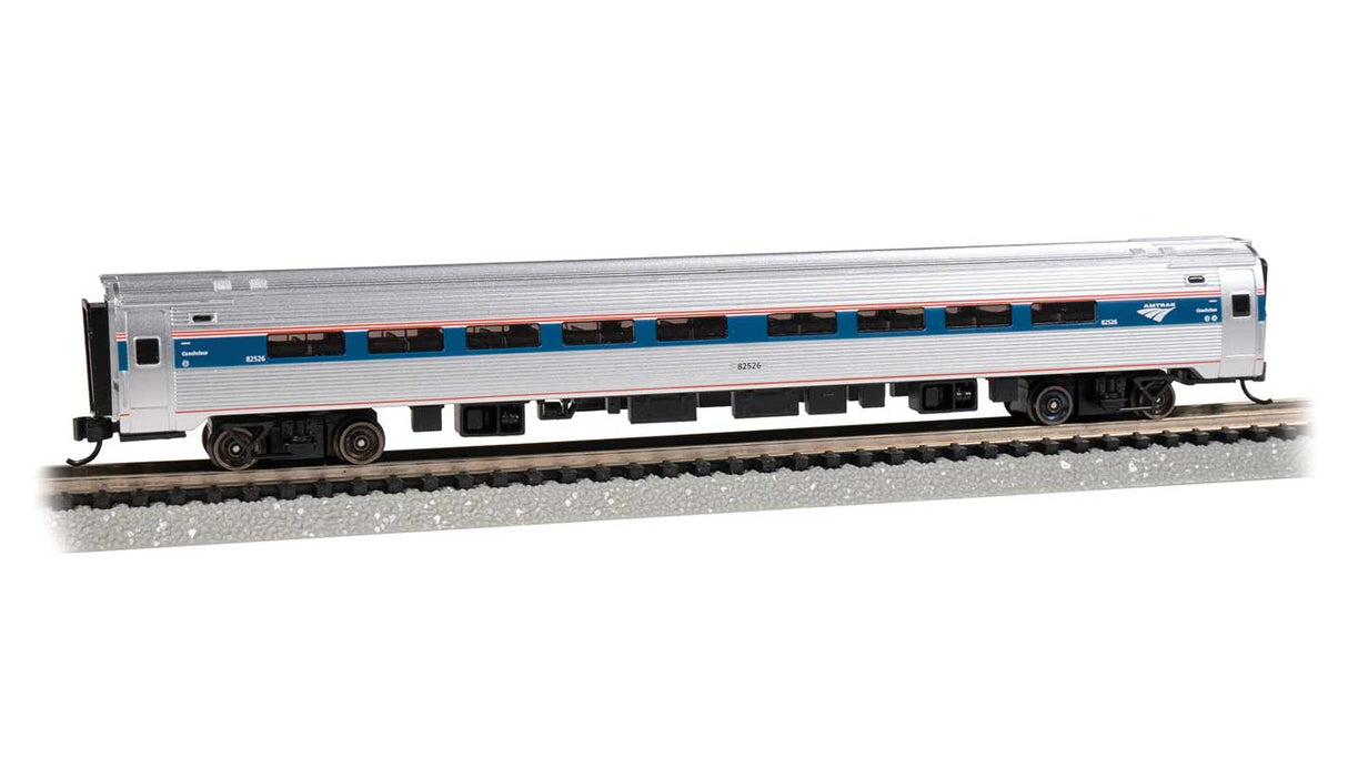 Budd Amfleet I Coach with Lighting - Ready to Run -- Amtrak 82526 (Phase VI, silver, blue, red, white)