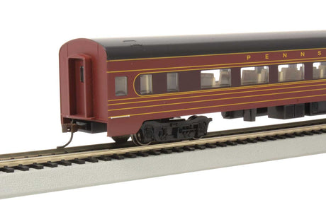 85' Smooth-Side Coach with Interior Lights - Ready to Run -- Pennsylvania Railroad #4251 (Fleet of Modernism; Tuscan, red, black)-2