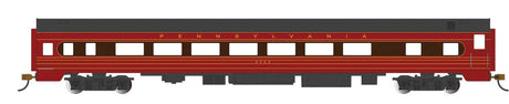 85' Smooth-Side Coach with Interior Lights - Ready to Run -- Pennsylvania Railroad #4263 (Fleet of Modernism; Tuscan, red, black)-1