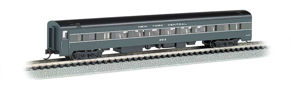85' Smooth-Side Coach w/Lighting - Ready to Run -- New York Central (2-Tone Gray)