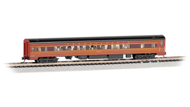 85' Smooth-Side Coach with Interior Lighting - Ready to Run -- Pennsylvania Railroad #4296 (Fleet of Modernism, brown, Tuscan)