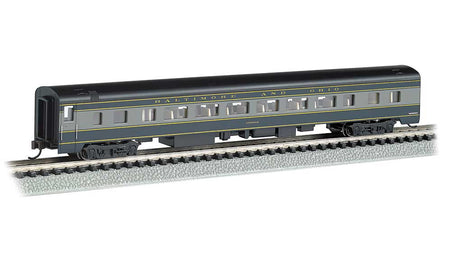 85' Smooth-Side Coach with Lights - Ready-to-Run - Silver Series(R) -- Baltimore & Ohio Price Hill (blue, gray, black)