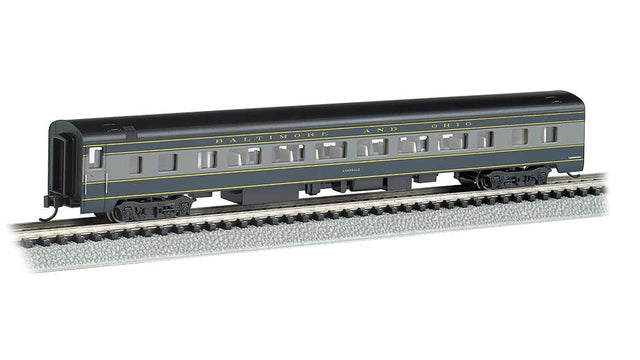 85' Smooth-Side Coach with Lights - Ready-to-Run - Silver Series(R) -- Baltimore & Ohio Price Hill (blue, gray, black)
