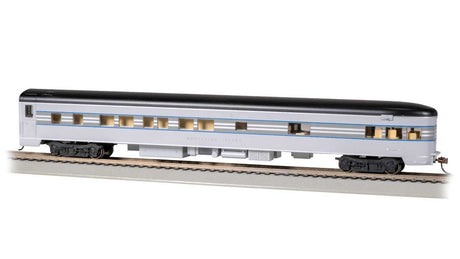 85' Smooth-Side Observation - Lighted - Ready to Run -- New York Central "Manhattan Island" (1938 20th Century, 2-Tone Gray, blue)