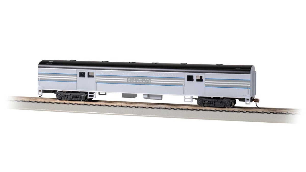 72' Smooth-Side Baggage - Ready to Run -- New York Central #5017 (1938 20th Century Ltd. Scheme; 2-Tone Gray, blue)