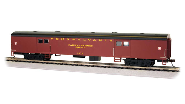 72' Smooth-Side Baggage - Ready to Run -- Pennsylvania Railroad #9275 (Tuscan, black)