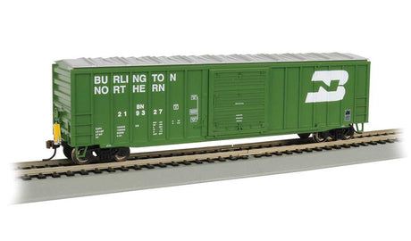ACF 50'6" Outside-Braced Boxcar - Flashing Rear End Device - Ready to Run -- Burlington Northern #214482 (Cascade Green, white)