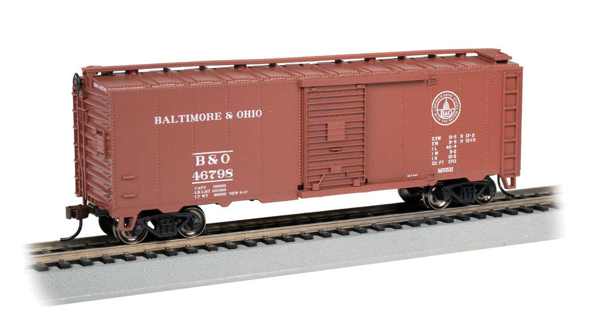 Steam-Era 40' Steel Boxcar - Ready to Run - Silver Series(R) -- Baltimore & Ohio #46796 (Boxcar Red, 13 States Logo)