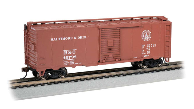Steam-Era 40' Steel Boxcar - Ready to Run - Silver Series(R) -- Baltimore & Ohio #46796 (Boxcar Red, 13 States Logo)