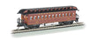 Old Time Wood Coach with Round-End Clerestory Roof - Ready to Run -- Pennsylvania Railroad (Tuscan)