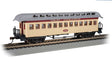 Old Time Wood Coach with Round-End Clerestory Roof - Ready to Run -- Old Colony Railroad (yellow, red)