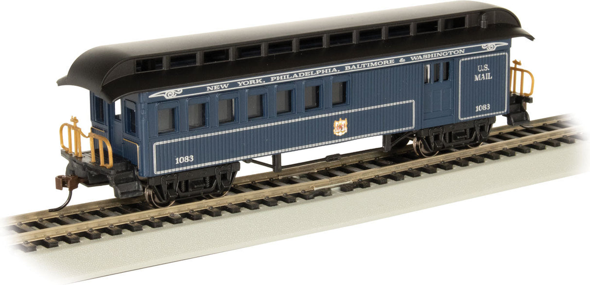 Old-Time Wood Combine with Round-End Clerestory Roof - Ready to Run -- Baltimore & Ohio (Royal Blue Scheme, blue, black)