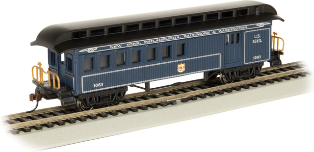 Old-Time Wood Combine with Round-End Clerestory Roof - Ready to Run -- Baltimore & Ohio (Royal Blue Scheme, blue, black)