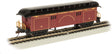 Old-Time Wood Baggage with Round-End Clerestory Roof - Ready to Run -- Atchison, Topeka & Santa Fe #13 (Boxcar Red, black)
