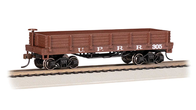 Old-Time Wood Gondola - Ready to Run -- Union Pacific 305 (Boxcar Red)
