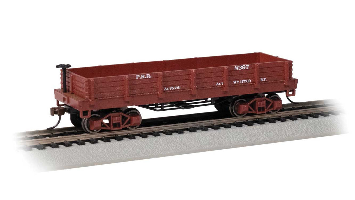 Old-Time Wood Gondola - Ready to Run -- Pennsylvania Railroad #8397 (Boxcar Red)