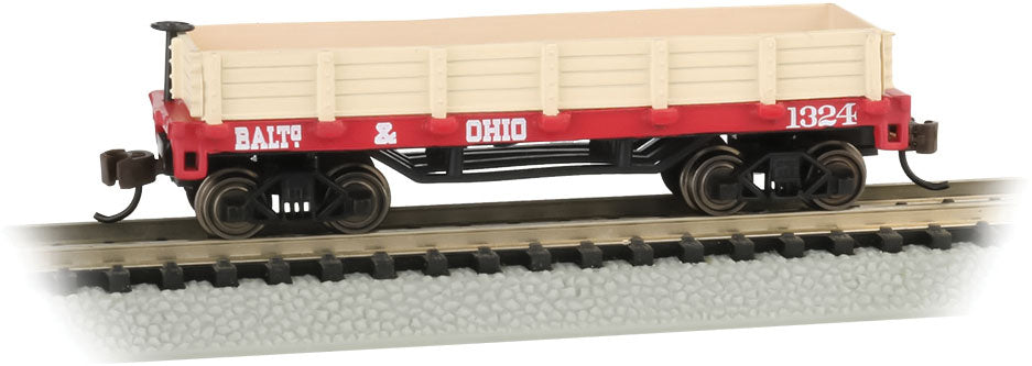 Old-Time Wood Gondola - Ready to Run -- Baltimore & Ohio #1324 (red)