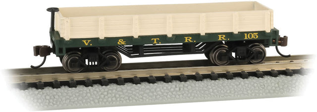 Old-Time Wood Gondola - Ready to Run -- Virginia & Truckee #105 (green)