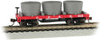 Old-Time Wood Tank Car with 3 Tanks - Ready to Run -- Central Pacific 213 (red)