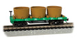 Old-Time Wood Tank Car with 3 Tanks - Ready to Run -- Rock Island (green)