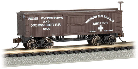 Old-Time Wood Boxcar - Ready to Run -- Rome, Watertown and Ogdensburg