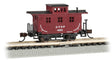 Old-Time Wood Bobber Caboose - Ready to Run -- Atchison, Topeka & Santa Fe #25 (Boxcar Red)