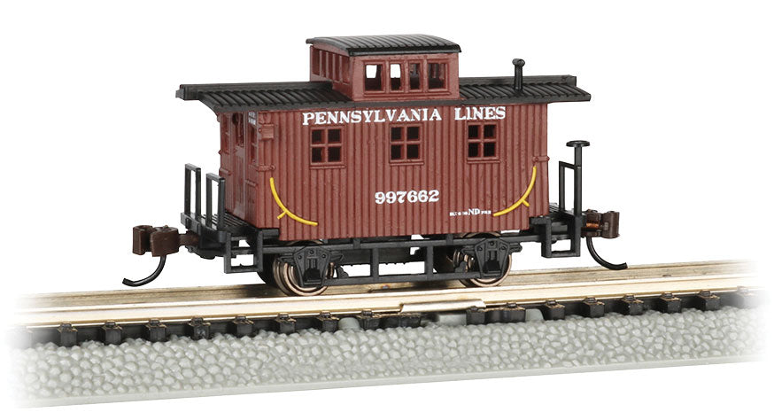 Old-Time Wood Bobber Caboose - Ready to Run -- Pennsylvania Lines #997662 (Boxcar Red)