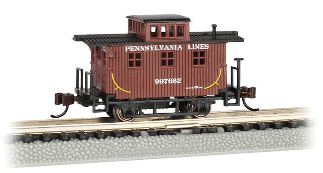 Old-Time Wood Bobber Caboose - Ready to Run -- Pennsylvania Lines #997662 (Boxcar Red)