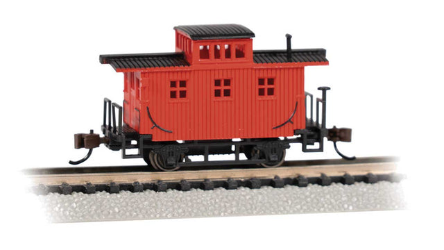 Old-Time Wood Bobber Caboose - Ready to Run -- Painted, Unlettered (red)