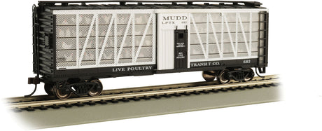 Poultry Stock Car - Ready to Run -- Live Poultry Transit Co. #682 (black, white)