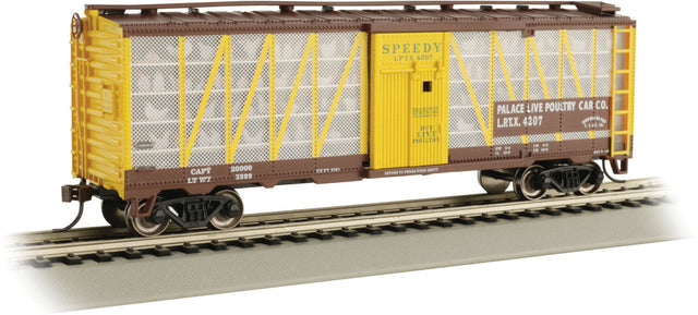 Poultry Stock Car - Ready to Run -- Palace Live Poultry Car Co. #4207 (brown, yellow)
