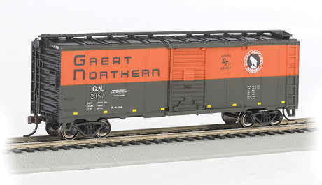 Pullman-Standard PS-1 40' Steel Boxcar - Ready to Run - Silver Series(R) -- Great Northern #2357 (green, orange)-1