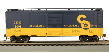 Pullman-Standard PS-1 40' Steel Boxcar - Ready to Run - Silver Series(R) -- Chesapeake & Ohio #13098 (blue, yellow; Large C&O Logo, LCL)-2
