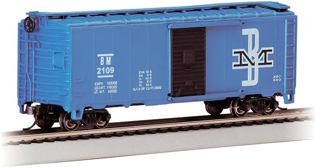 Pullman-Standard PS-1 40' Steel Boxcar - Ready to Run - Silver Series(R) -- Boston & Maine #2109 (blue, black, white; McGinnis BM Logo)