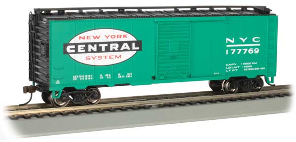 Pullman-Standard PS-1 40' Steel Boxcar - Ready to Run - Silver Series(R) -- New York Central #177769 (Jade Green, black; Large Cigar Band Logo)