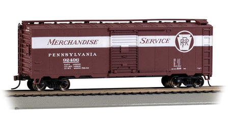 Pullman-Standard PS-1 40' Steel Boxcar - Ready to Run - Silver Series(R) -- Pennsylvania Railroad #92496 (Tuscan, white; Merchandise Service Lettering)